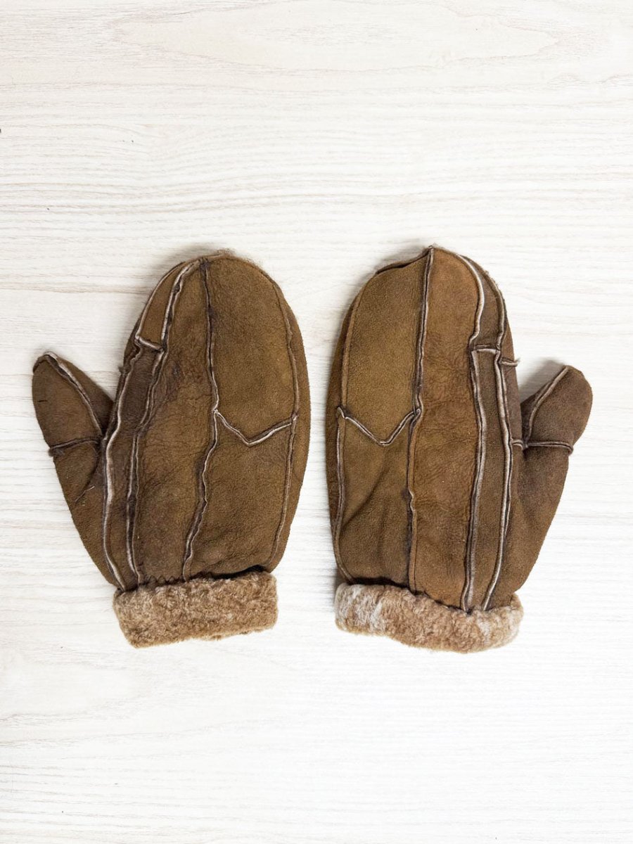 vintage soft leather sheepskin mittens - good market thrift store