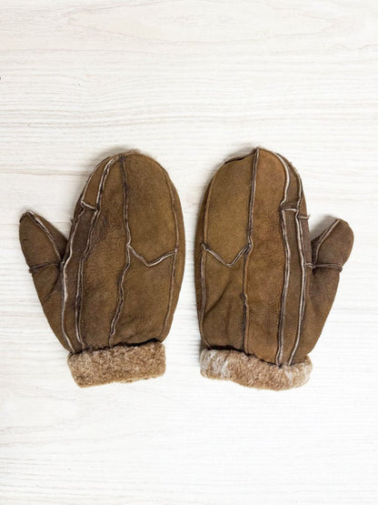 vintage soft leather sheepskin mittens - good market thrift store