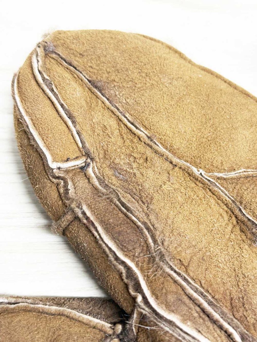 vintage soft leather sheepskin mittens - good market thrift store
