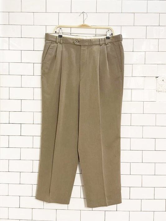 vintage soft pleated trousers | union made in Canada - good market thrift store