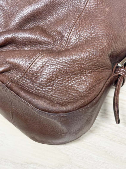 vintage soprano leather ruched shoulder bag - good market thrift store