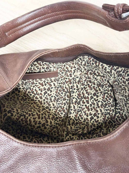 vintage soprano leather ruched shoulder bag - good market thrift store