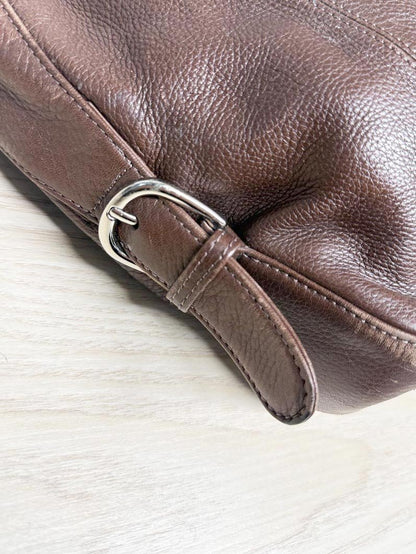 vintage soprano leather ruched shoulder bag - good market thrift store