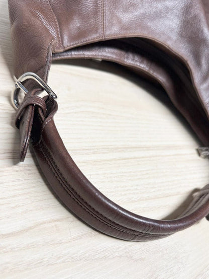 vintage soprano leather ruched shoulder bag - good market thrift store