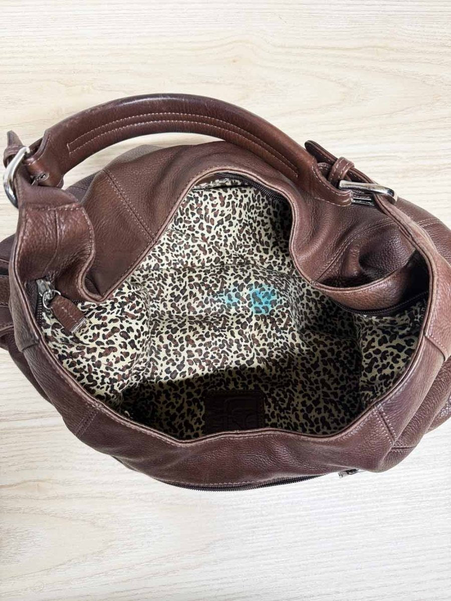 vintage soprano leather ruched shoulder bag - good market thrift store