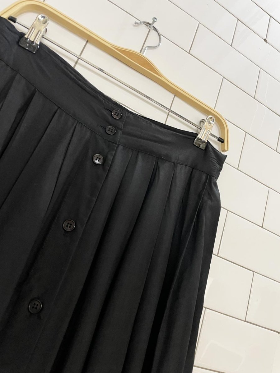 vintage southern comforts pleated lace trim full button maxi skirt - good market thrift store