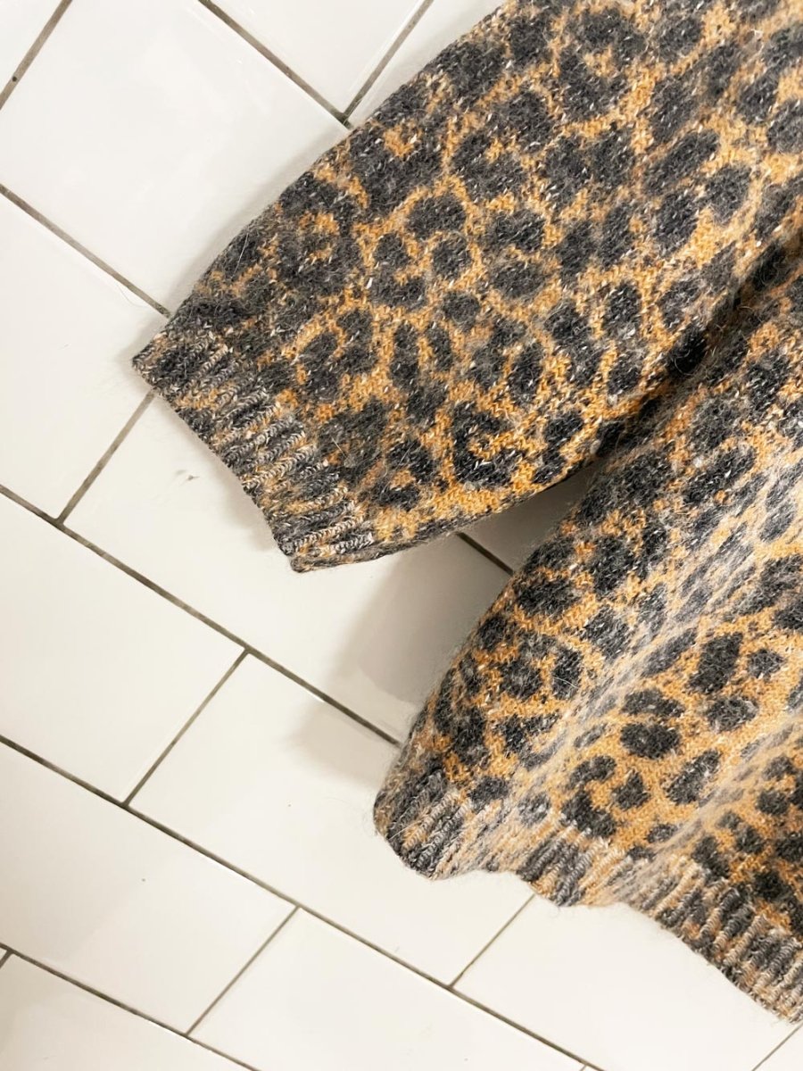 vintage spice of life angora - blend animal print light sweater - good market thrift store