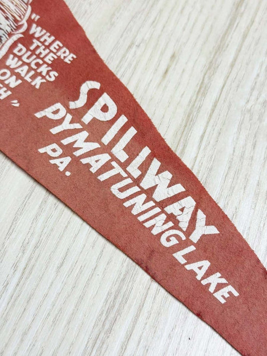vintage spillway pymatuning lake pennant | pennsylvania - good market thrift store