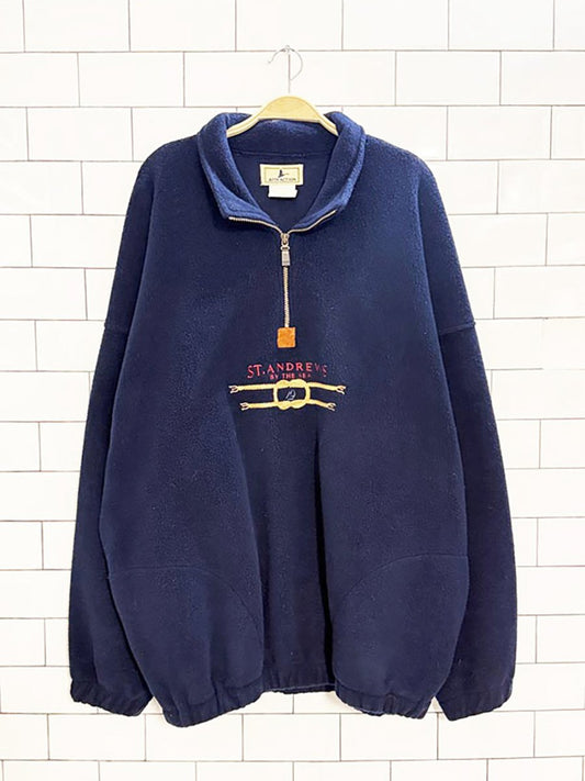 vintage st andrews by the sea fleece half zip sweatshirt | attraction | made in Canada - good market thrift store