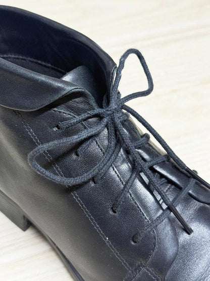 vintage st johns bay leather square toe collared lace up boots - good market thrift store