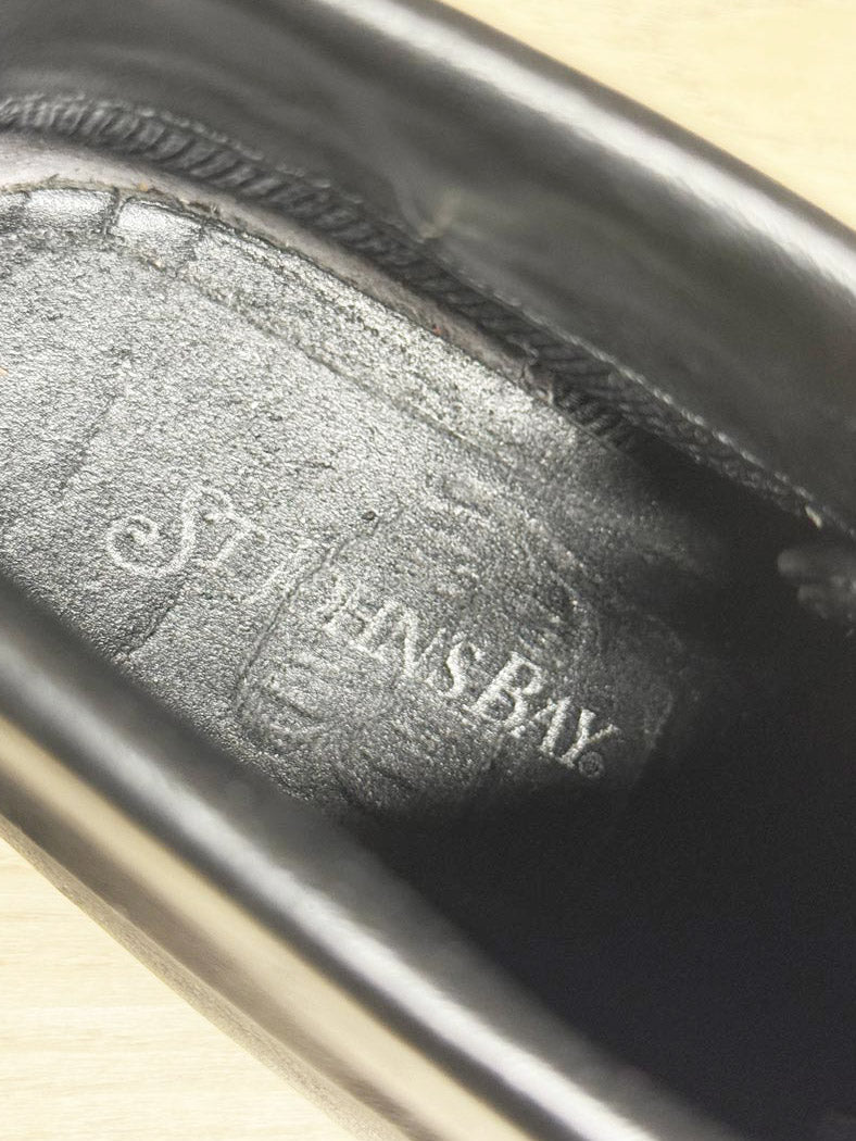 vintage st johns bay leather square toe collared lace up boots - good market thrift store