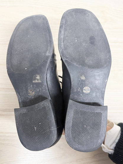 vintage st johns bay leather square toe collared lace up boots - good market thrift store