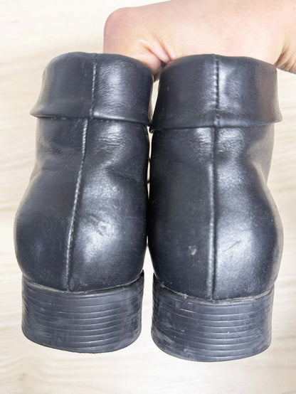 vintage st johns bay leather square toe collared lace up boots - good market thrift store