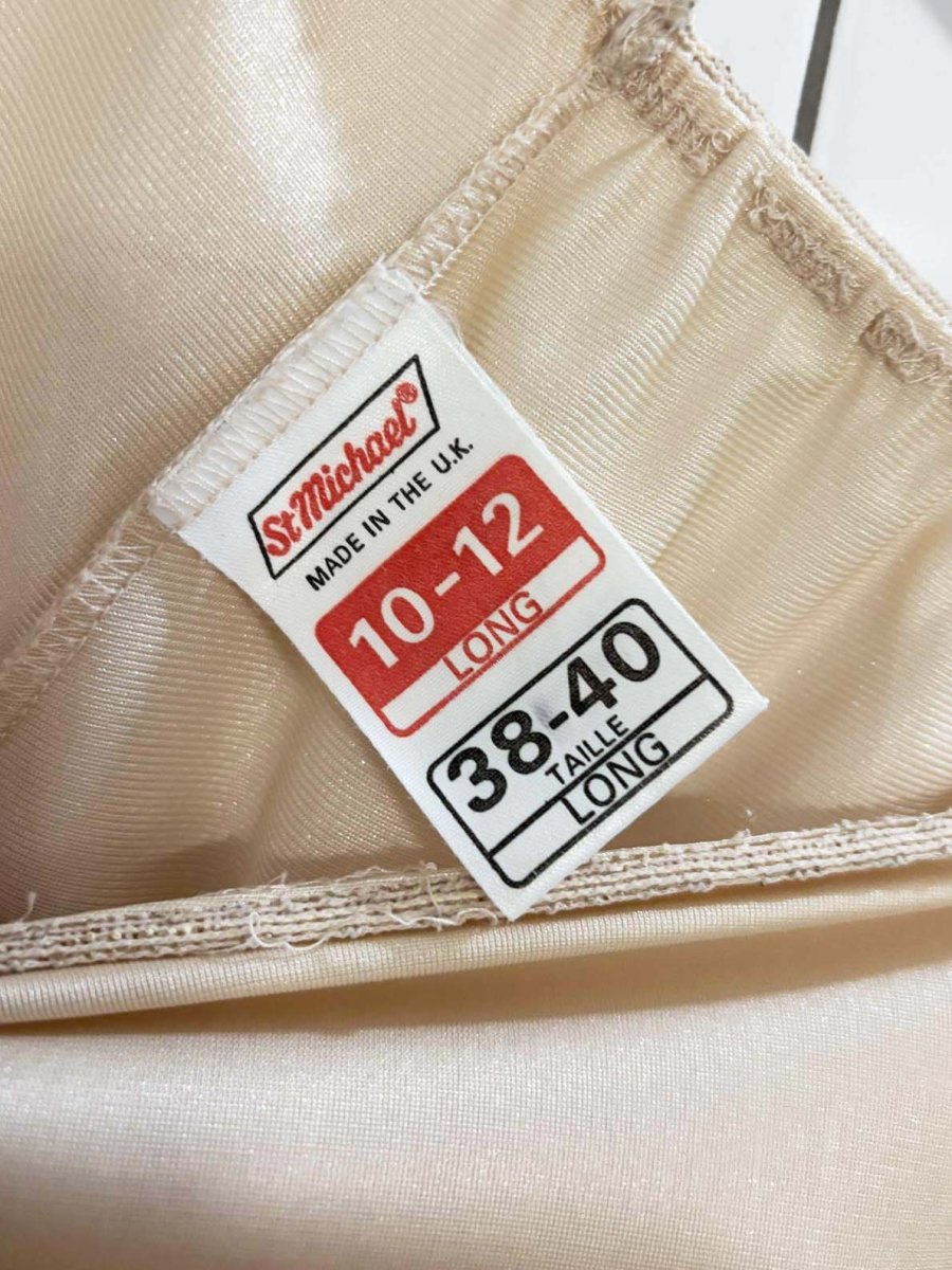 vintage st michael nylon ruffled hem slip skirt | made in UK - good market thrift store