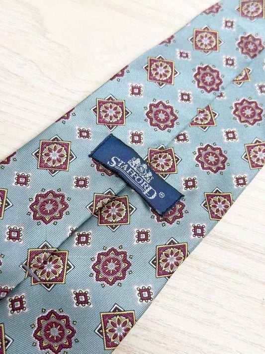 vintage stafford 100% silk monogram tie - good market thrift store