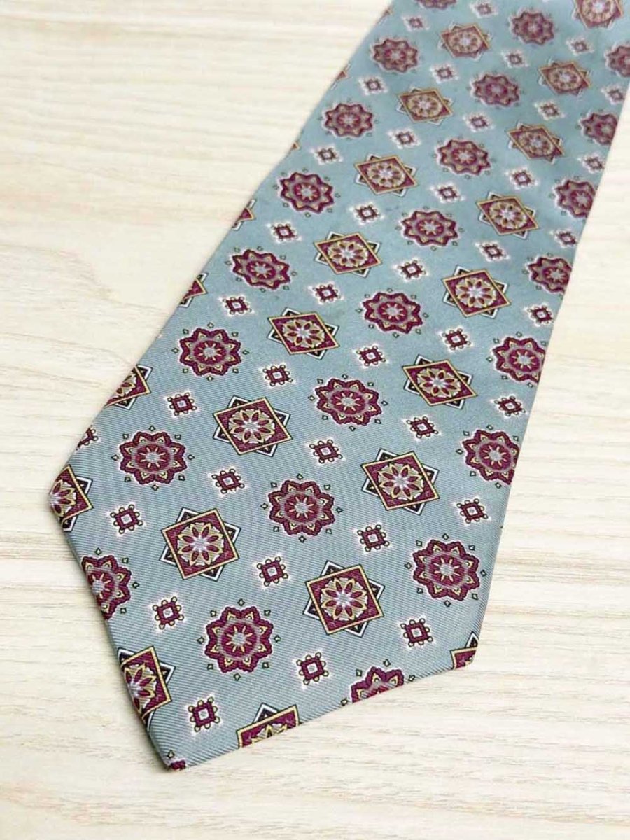 vintage stafford 100% silk monogram tie - good market thrift store