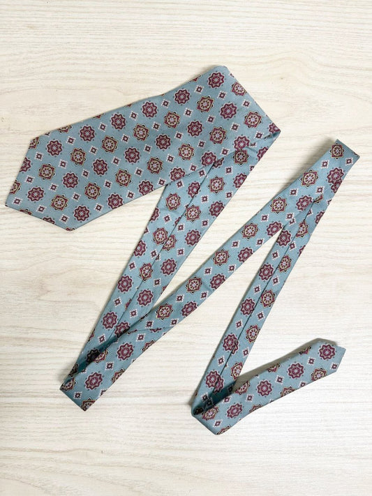 vintage stafford 100% silk monogram tie - good market thrift store