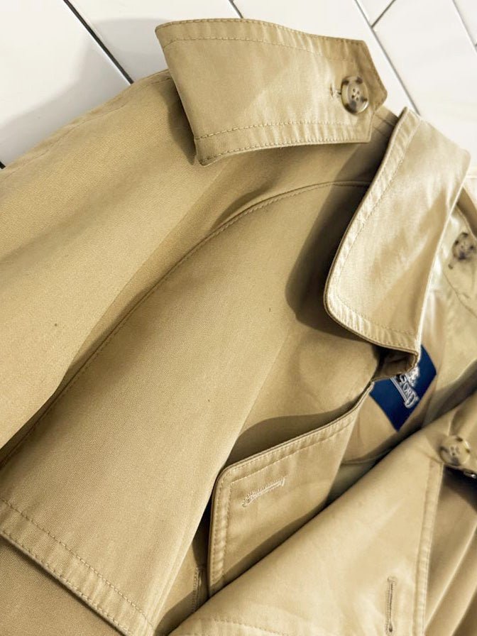 vintage stafford double breasted belted trench coat | wool - blend removable lining - good market thrift store