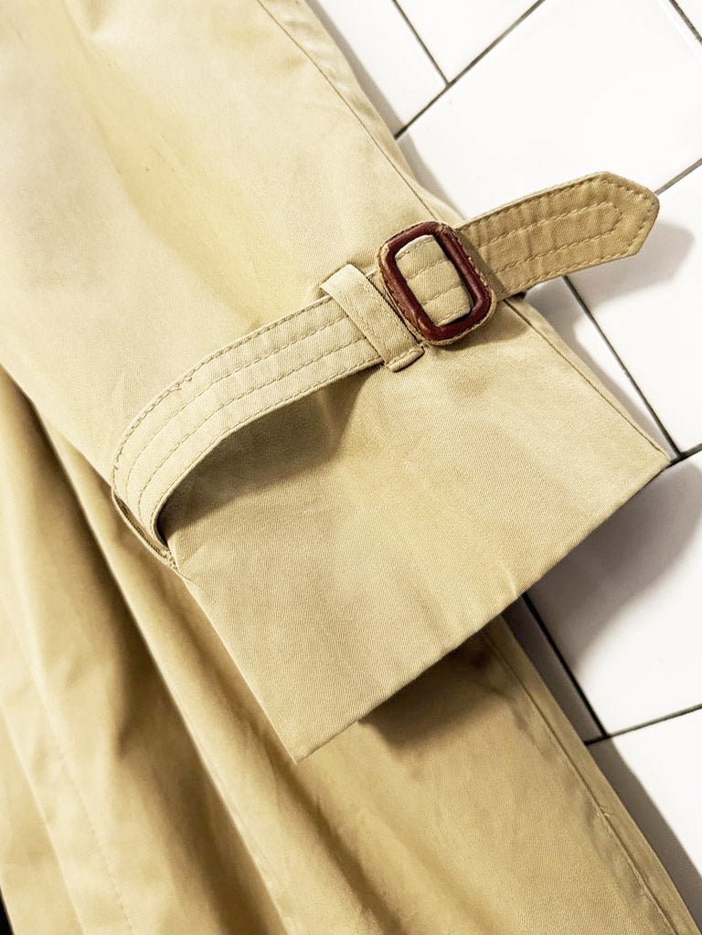 vintage stafford double breasted belted trench coat | wool - blend removable lining - good market thrift store