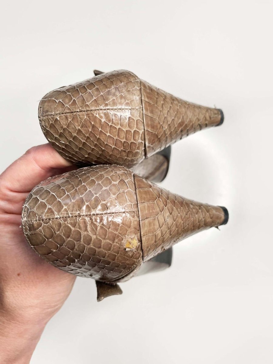 vintage stuart weitzman leather + snakeskin mary jane heels - good market thrift store