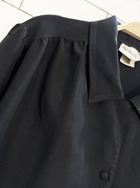 vintage style rite blouse full button poly blouse | made in Canada - good market thrift store