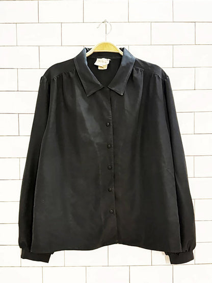 vintage style rite blouse full button poly blouse | made in Canada - good market thrift store