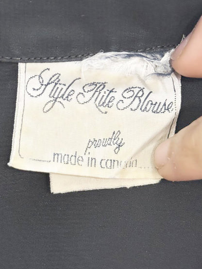 vintage style rite blouse full button poly blouse | made in Canada - good market thrift store