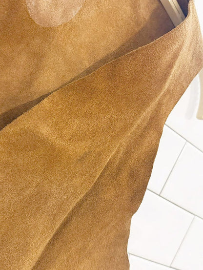 vintage suede fringe tie front western vest | leather - good market thrift store