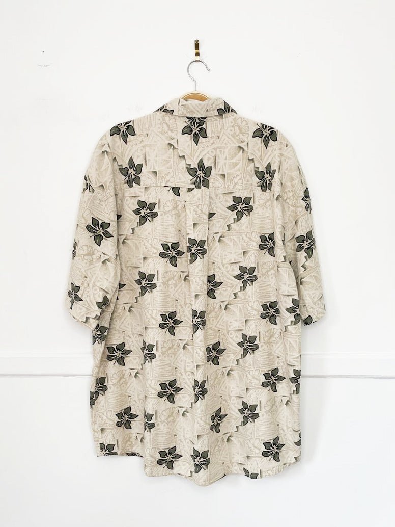 vintage summa 100% raw silk full button cabana shirt - good market thrift store