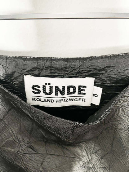 vintage sünde crinkle metallic maxi skirt | roland heizinger - good market thrift store