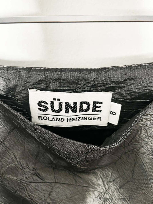 vintage sünde crinkle metallic maxi skirt | roland heizinger - good market thrift store