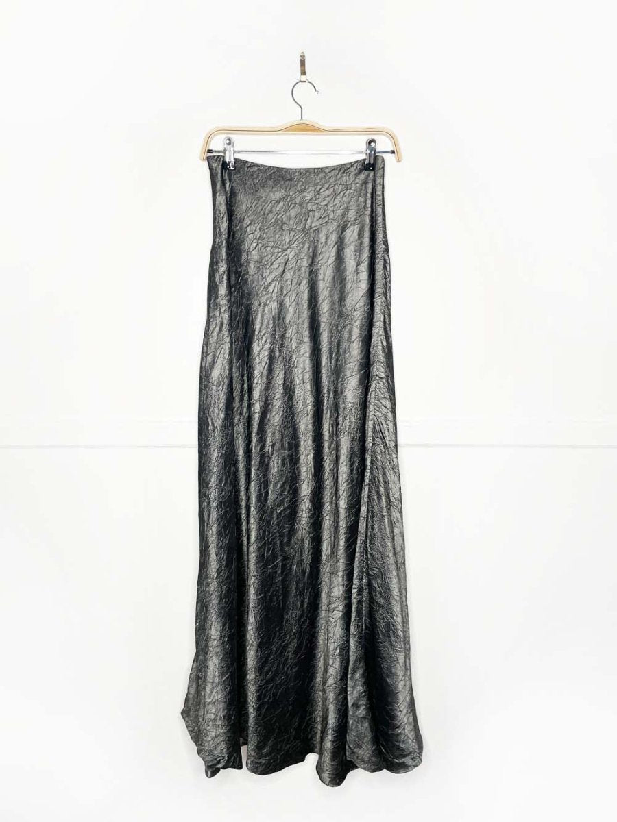 vintage sünde crinkle metallic maxi skirt | roland heizinger - good market thrift store
