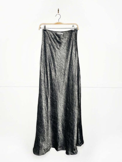 vintage sünde crinkle metallic maxi skirt | roland heizinger - good market thrift store