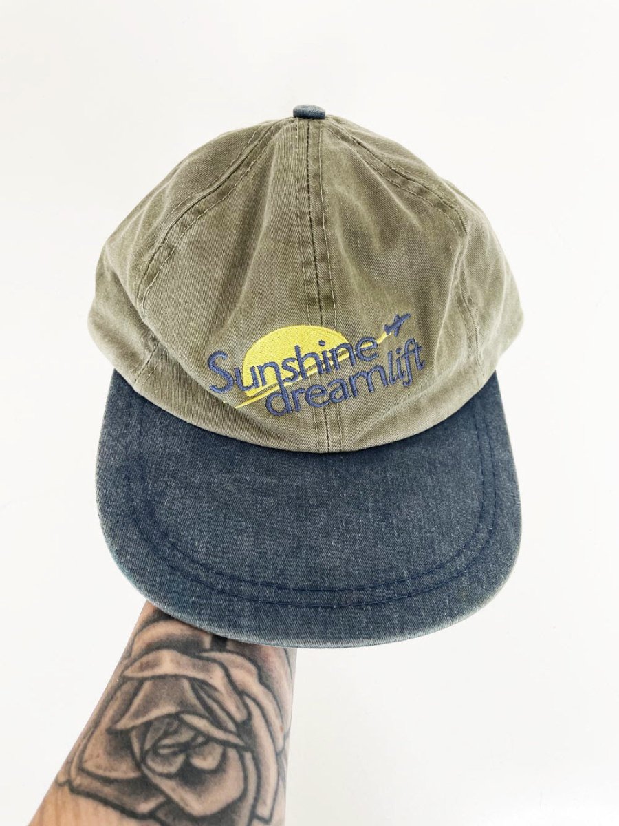 vintage sunshine dream life two tone denim cap | ajm headwear | made in canada - good market thrift store