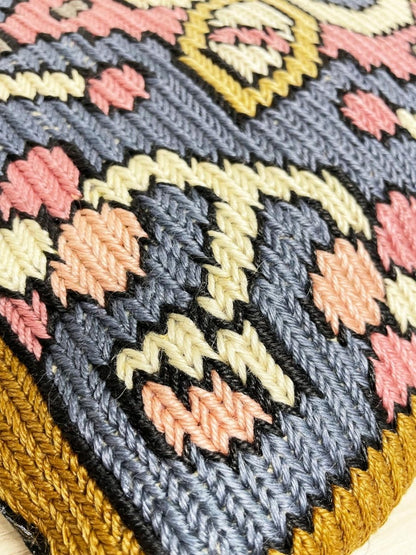 vintage swedish embroidered twist stitch throw pillow - good market thrift store