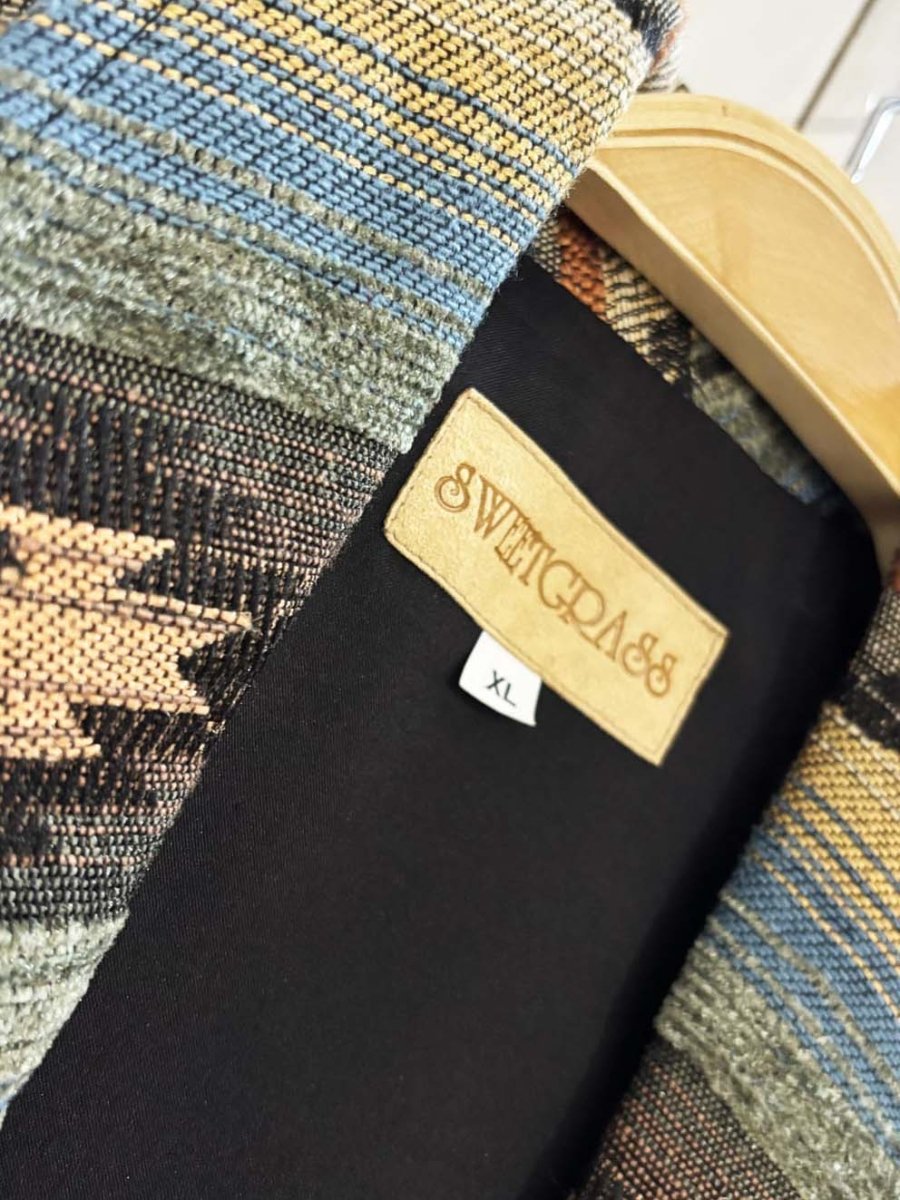 vintage sweetgrass concho western woven vest - good market thrift store