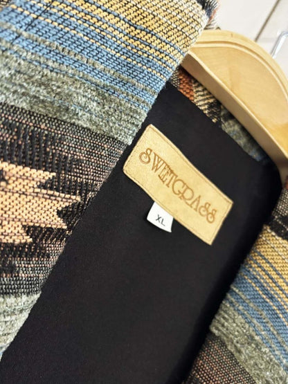 vintage sweetgrass concho western woven vest - good market thrift store