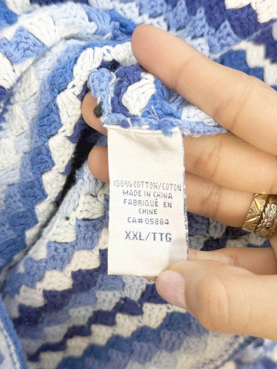 vintage tabi hand - crafted crochet full zip cardigan - good market thrift store
