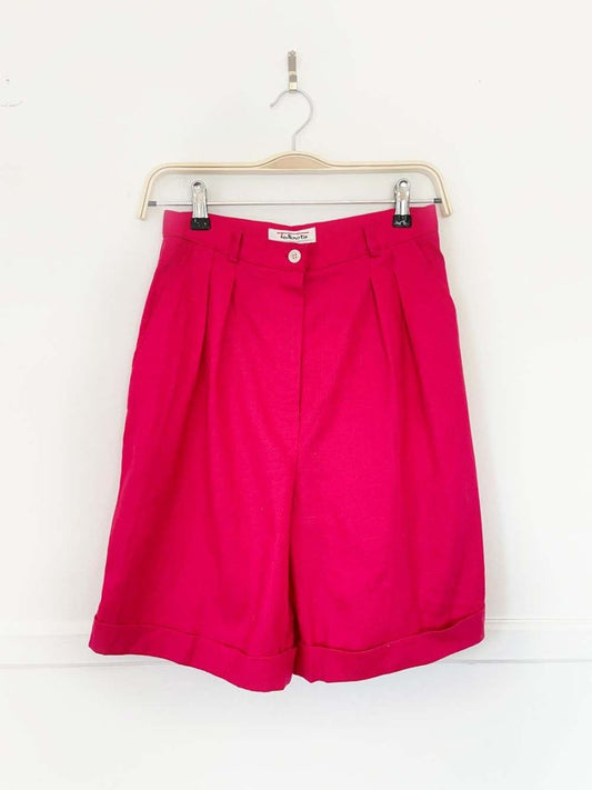 vintage talbots 100% linen high rise pleated trouser shorts - good market thrift store