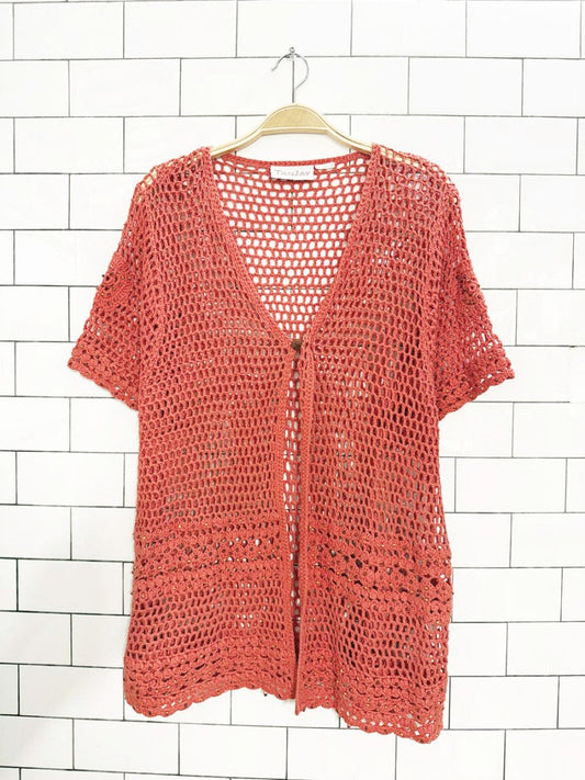 vintage tanjay crochet beaded knit cardigan - good market thrift store