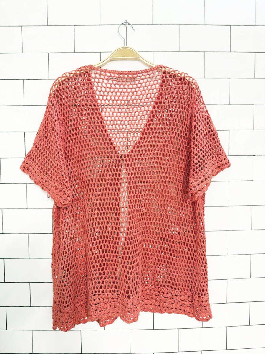 vintage tanjay crochet beaded knit cardigan - good market thrift store