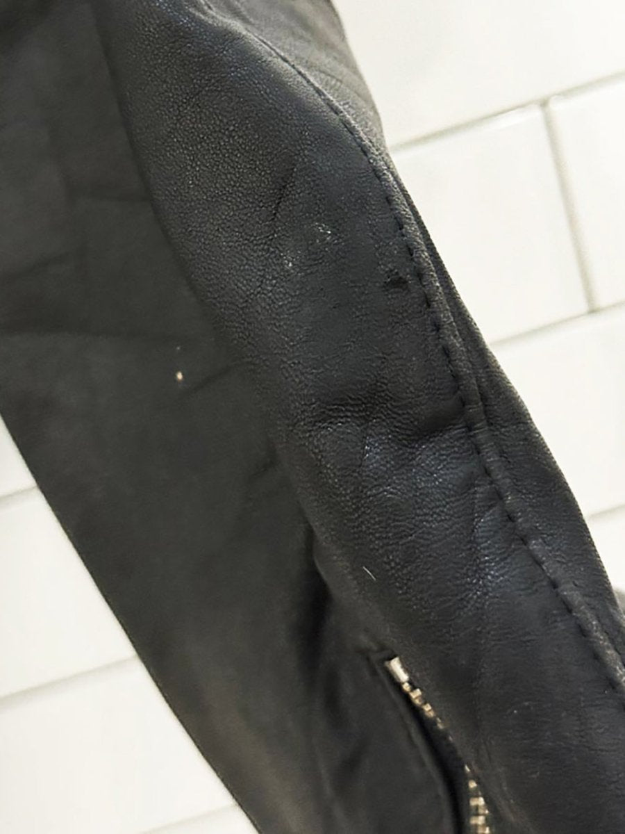 vintage tannery west soft leather belted biker jacket - good market thrift store