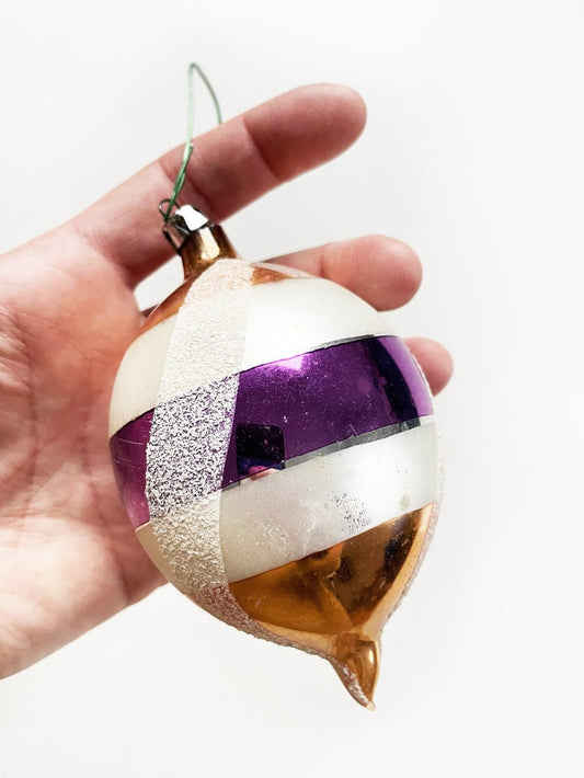 vintage tear drop glass ball ornament - good market thrift store