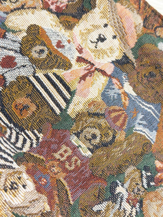 vintage teddy bears woven shoulder tote bag - good market thrift store