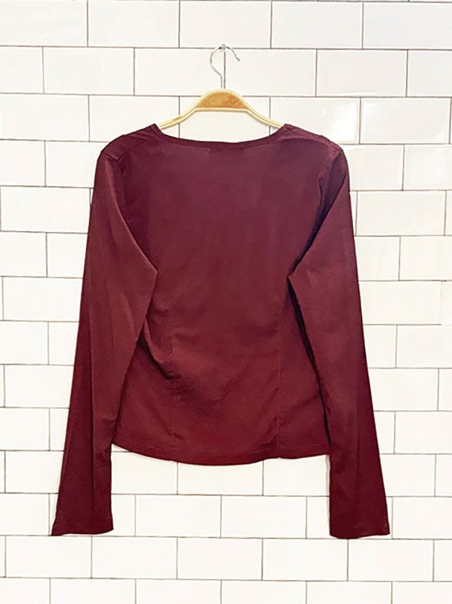 vintage terzoatto v - neck stretch long sleeve top | made in Italy - good market thrift store