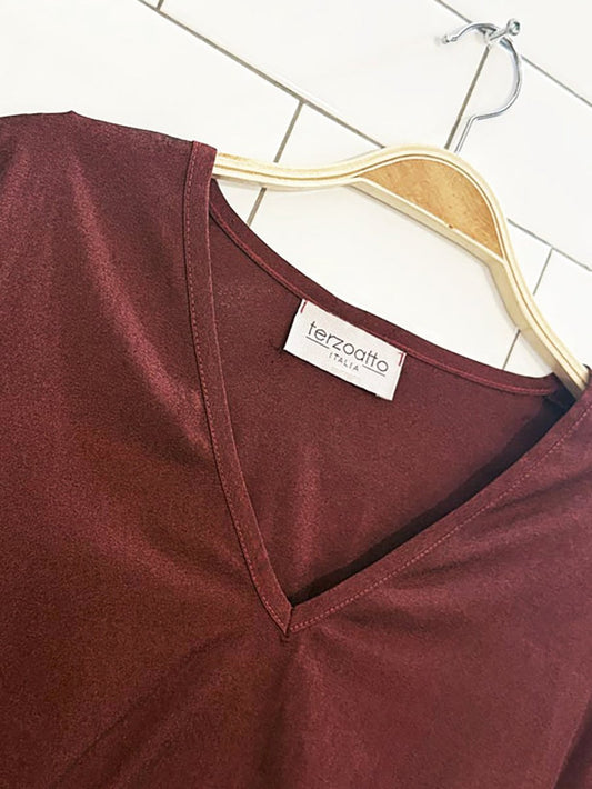 vintage terzoatto v - neck stretch long sleeve top | made in Italy - good market thrift store