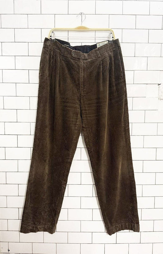 vintage tessuto pleated chunky cord trousers | made in Portugal - good market thrift store