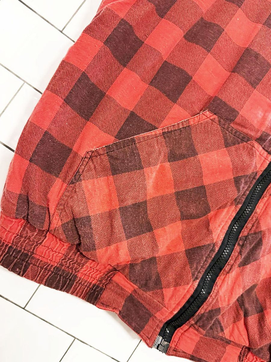 vintage the great plains full zip plaid batted vest - good market thrift store