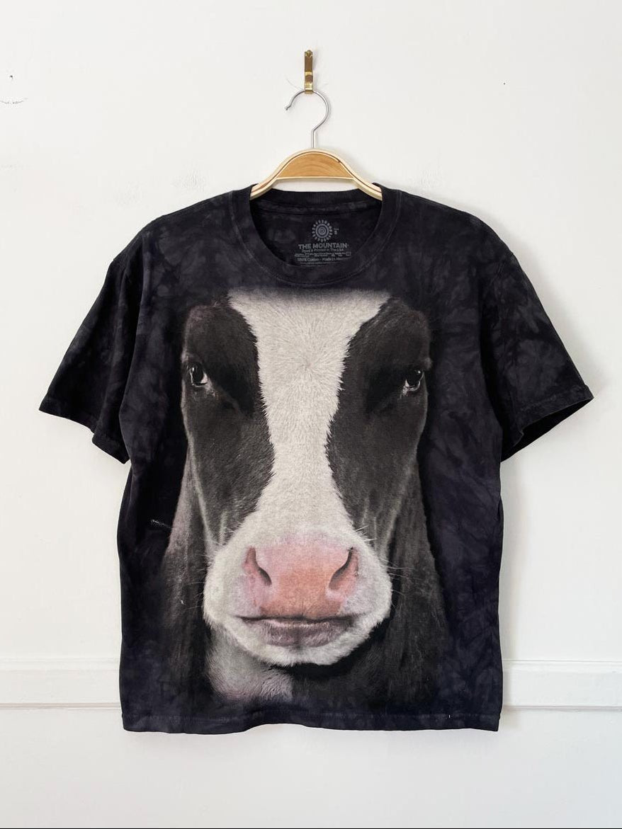 vintage the mountain cow face tie dye tee | made in USA - good market thrift store