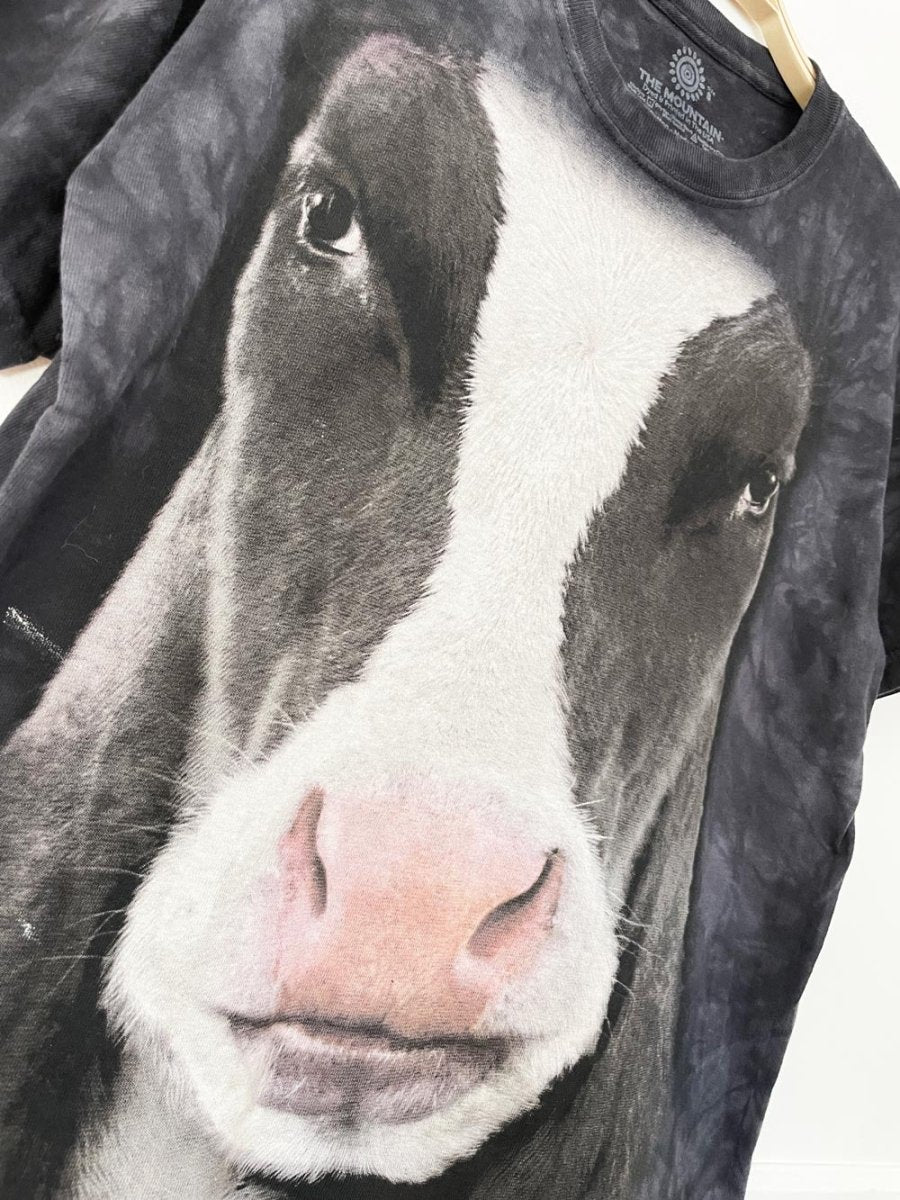 vintage the mountain cow face tie dye tee | made in USA - good market thrift store